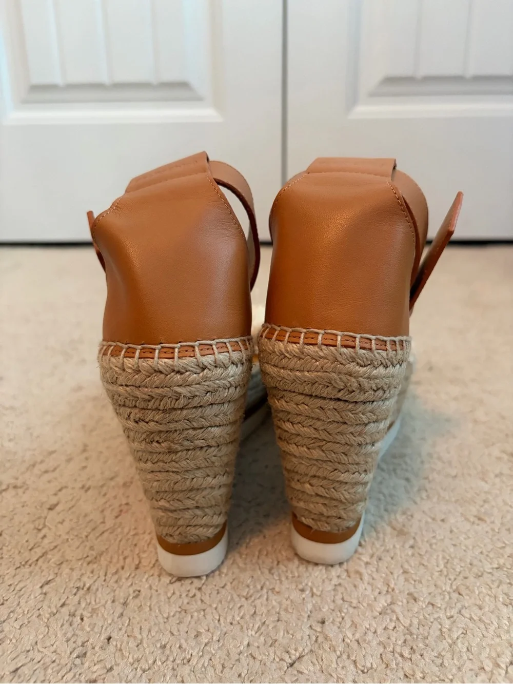 See By Chloe Glyn Frayed Wedge Sandals Espadrilles Natural Size 42 US 11 / 11.5‎
